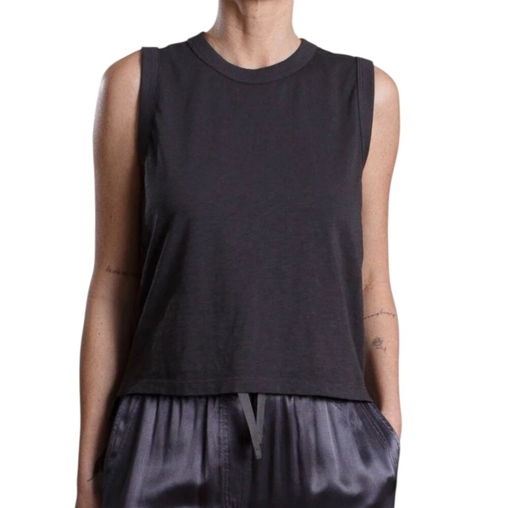 Pharaoh Collection Liv Tank in Supima Slub in Vintage Black Size 2/Medium NEW